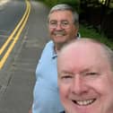 County Councillors Barrie Yates and Jeff Couperthwaite in Brindle Road, Bamber Bridge