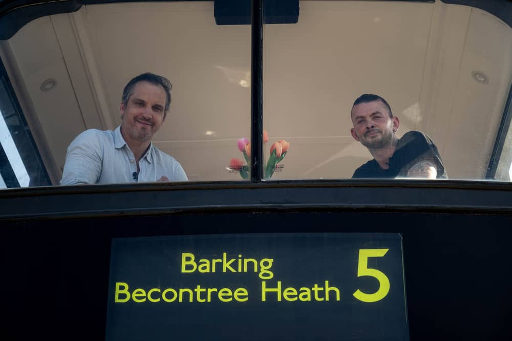 Dan and Roy with the converted bus.
