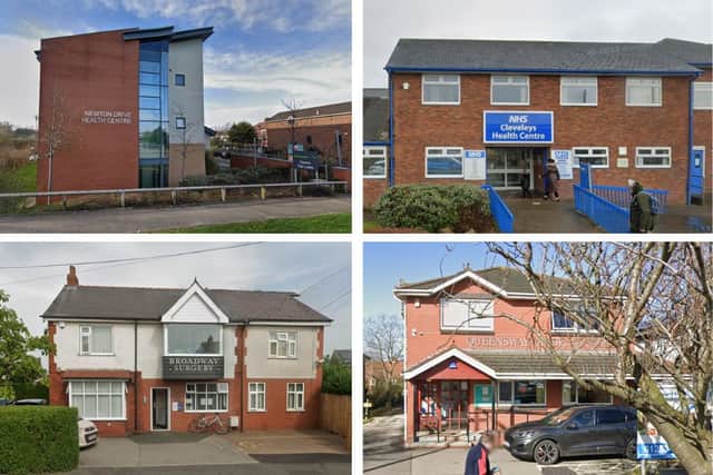 Newton Drive Health Centre, Cleveleys Group Practice, Queensway Medical Centre and Broadway Surgery are set to benefit from government investment.