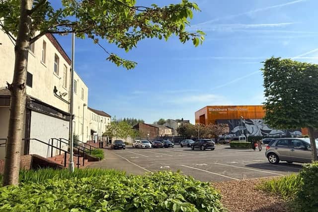 Bridge House, Blackburn, on the left with the Youth Zone in the distance