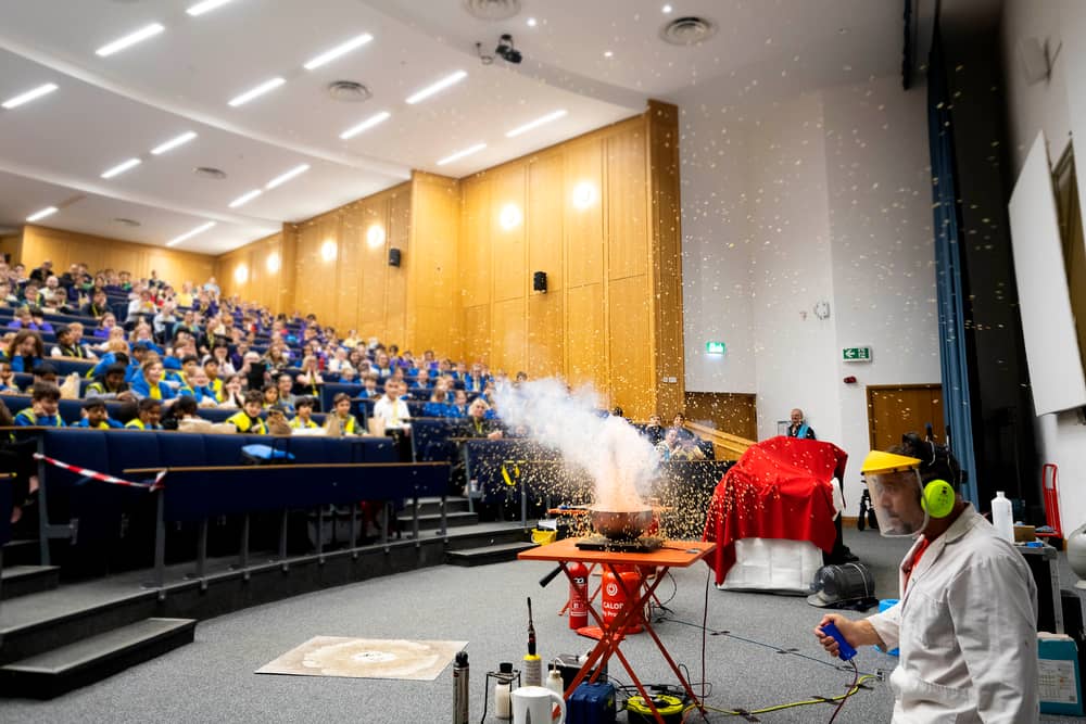 A scene from a Rocket Show put on during a previous Lancashire Science Festival.