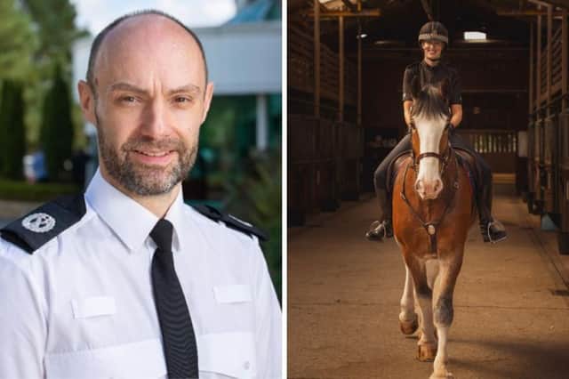 Assistant Chief Constable Peter Lawson, who died unexpectedly in December 2023, due to natural causes and Lawson the police horse.