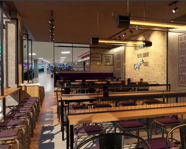 Artist impressions of the new SOHO Coffee unit in Liverpool Airport’s Departure Lounge.
