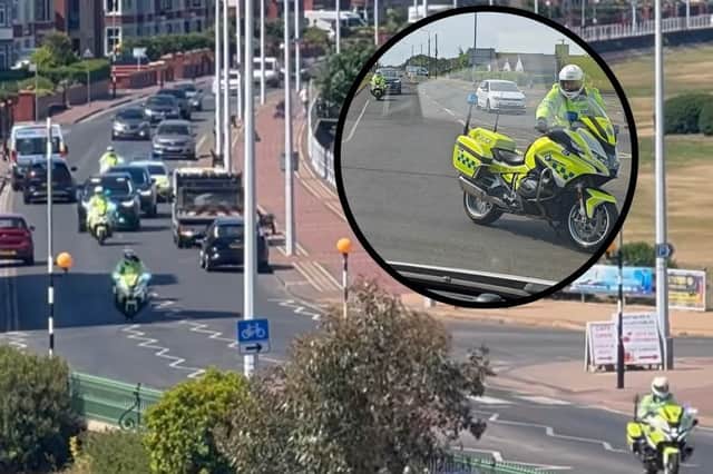 The police escort has been spotted around Lancashire this week, including Blackpool, Fleetwood, Preston, Morecambe, the M6 and East Lancs