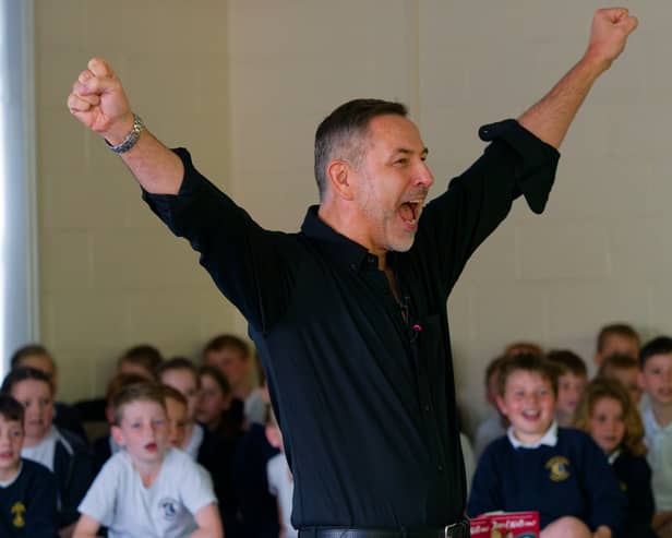 David Walliams at Churchtown Primary School