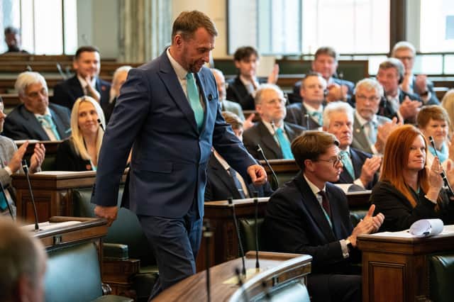 County Cllr Stephen Atkinson heads into the Lancashire County Council hotseat, applauded by his Reform UK group