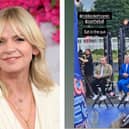 Zoe Ball was spotted filming  a TV show with Rob Beckett this week.