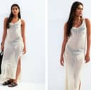 New Look Cream Palm Crochet Cover Up Maxi Dress