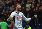 Tom Barkhuizen celebrates scoring 