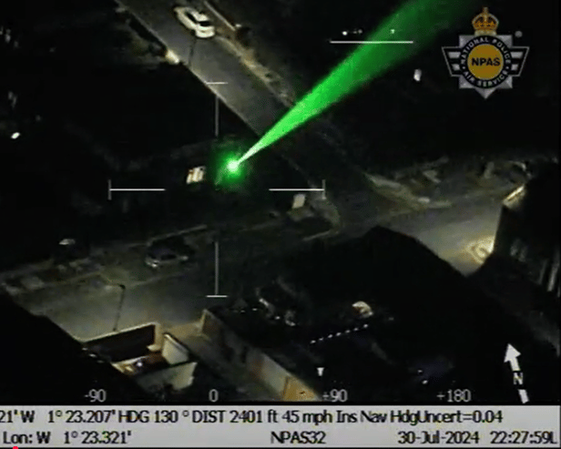 Cameron Ronald Daniel Jackson pointed a laser at a police helicopter.
