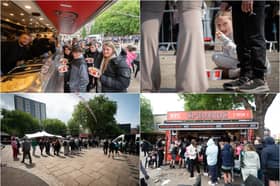 Crowds packed Preston's Flag Market for KFC's 60th anniversary with SpudBros