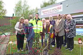 From left to right: Deirdre Mitten, Centre Manage at Twinkle House; Ben Pendleton, Contracts Instructor at Midstream Garden Centre; John Duxbury, Facilities officer at Twinkle House; Matthew, Twinkle House client; Vera Vaughn, Twinkle House Volunteer; Daniel, Twinkle House Client; Kath Jones, Essity Skelmersdale site; Debrah Hughes, Finance Officer at Twinkle House; Amanda Rose, Essity Skelmersdale site; and Tina Duffy, Sleep Therapist Twinkle House.
