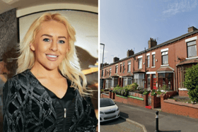 Liv Cooke, left, and Copster Hill Road in Oldham where she in converting a home into a four-bed HMO