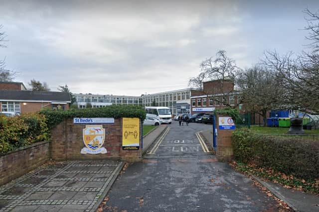 St Bede's Catholic High School went into lockdown yesterday after two boys were spotted climbing over a gate.