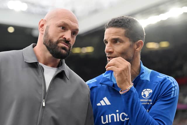 Boxing champion Tyson Fury and ex-England goalie David James were among the England XI management team at Soccer Aid 2025.