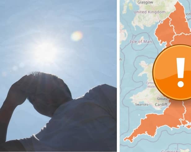 Amber heat health alerts issued for England.