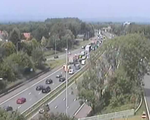 Delays were building on the M6 northbound as traffic from the M61 merged onto the motorway near Preston