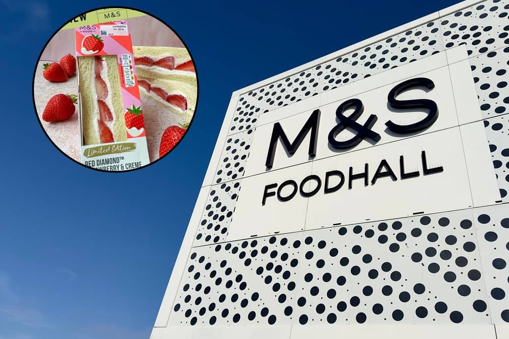 M&S strawberries and cream sandwich