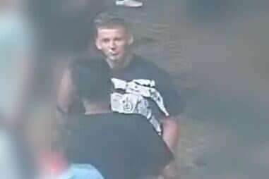 Lancashire Police want to speak to the man pictured in connection with an assault outside The Flat Iron pub in Chorley town centre at around 3.30am of Sunday, May 11