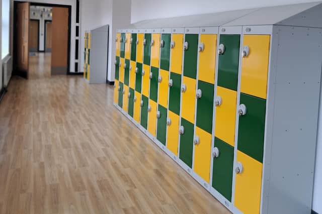 Lockers in one of the new corridors.