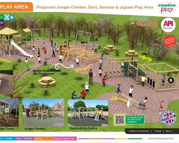 An idea of how the new playground will look at Brockholes Nature Reserve