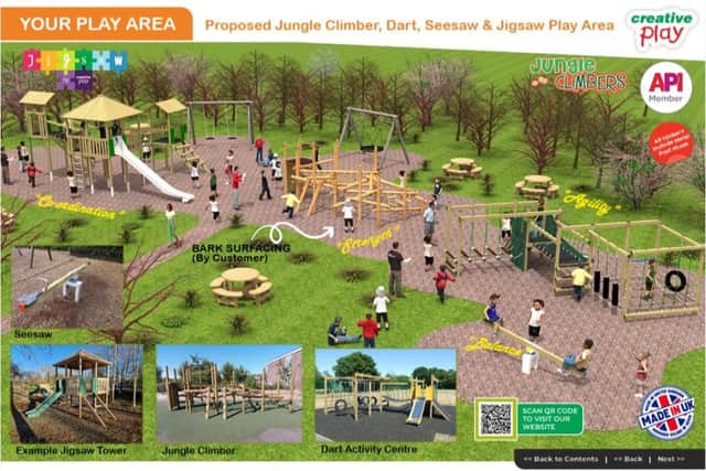 An idea of how the new playground will look at Brockholes Nature Reserve