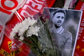 Tributes are laid for Diogo Jota at Anfield 