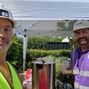 DIY SOS Craig Eckersley, churchwarden Holy Trinity Freckleton, with TV presenter Nick Knowles