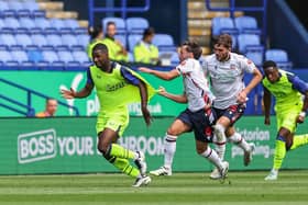 Preston North End's Odel Offiah is fouled by Bolton Wanderers' Josh Sheehan