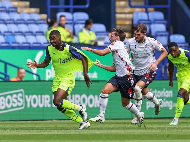 Preston North End's Odel Offiah is fouled by Bolton Wanderers' Josh Sheehan