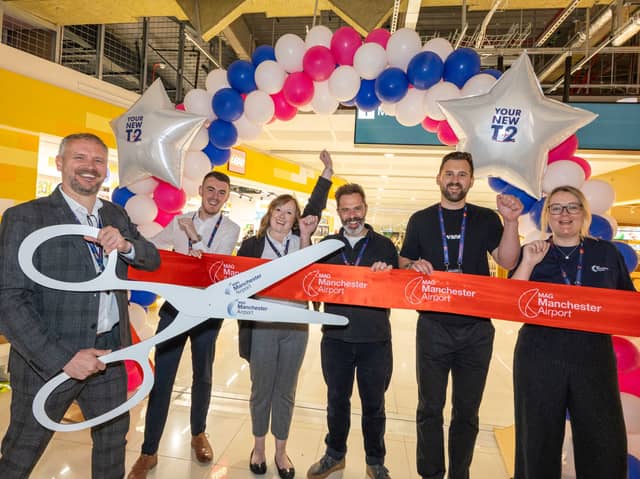 The ribbon is cut on a new section of the T2 Departure Lounge