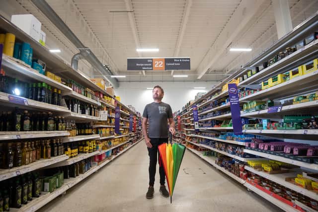 Basil Newby MBE pictured on aisle 22 of Sainsbury's on Talbot Road where the dancefloor of the Flamingo Club used to be
