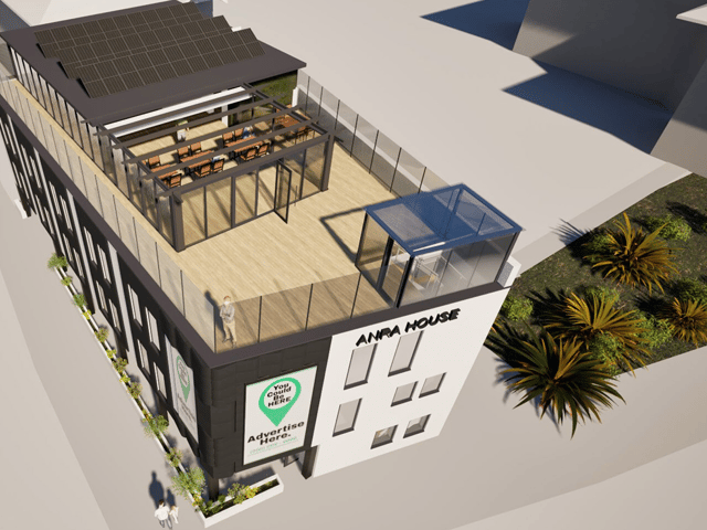 The new rooftop hospitality venue planned for the old Neptune pub makes use of an 'overhang' extension that is having to be dropped from the design