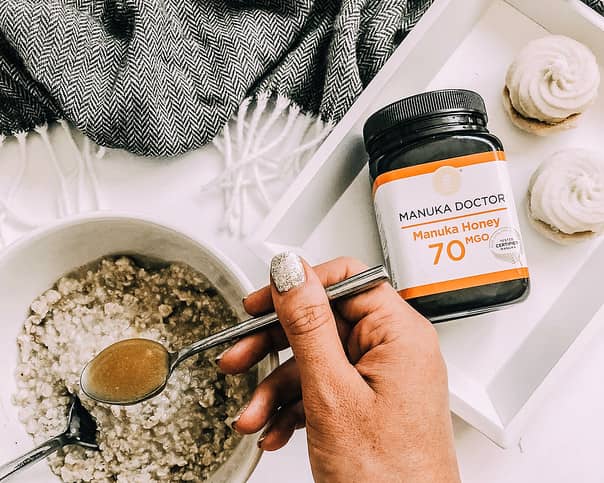 Manuka Doctor honey provides slow-release energy – Bruce takes a spoonful with breakfast every day to fuel his workouts