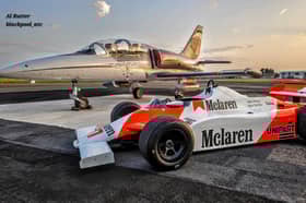 The stunning McLaren  MP4/1 - owned by Masters Racing Legends driver Steve Hartley - was taken for a spin around Blackpool Airport on Tuesday (August 12)