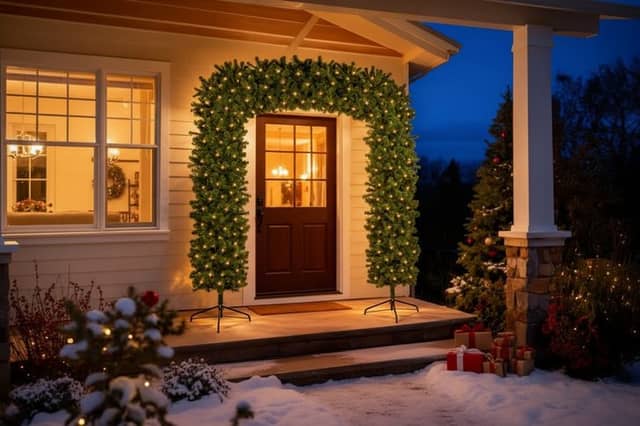 The Christmas arches make a perfect walkway to your house, or your internal rooms - and they're incredibly cheap right now