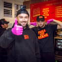 Jacob and Harley Nelson became a viral social media sensation after they began sharing clips from their baked potato stall on Preston’s Flag Market in 2023.
They have gained worldwide popularity on TikTok for their high-energy videos and creative spud toppings, where they now boast nearly five million followers and more than eight million across all social platforms
