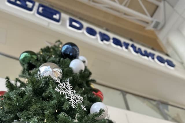 Liverpool John Lennon Airport at Christmas.