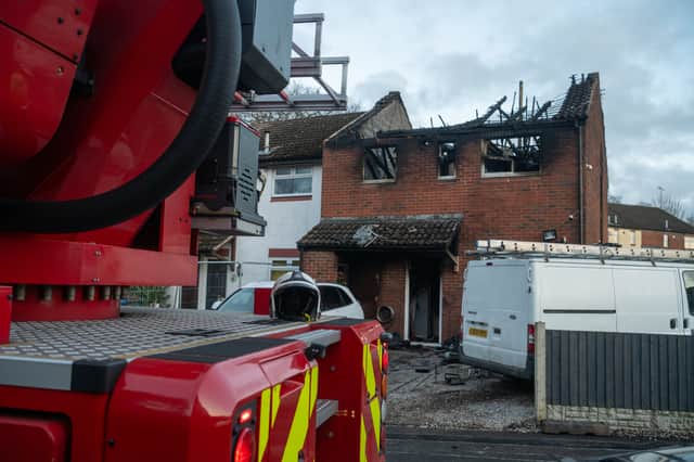 The devastating aftermath of the fire ravaged home
