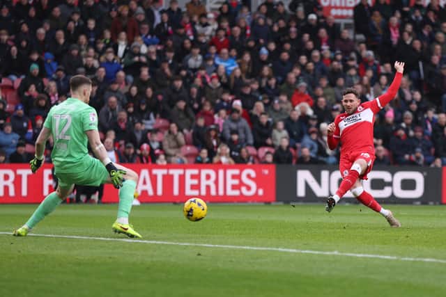 Alan Browne of Middlesbrough scores