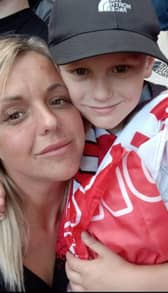 Kim Leighton with son Cole