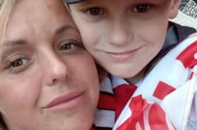Kim Leighton with son Cole