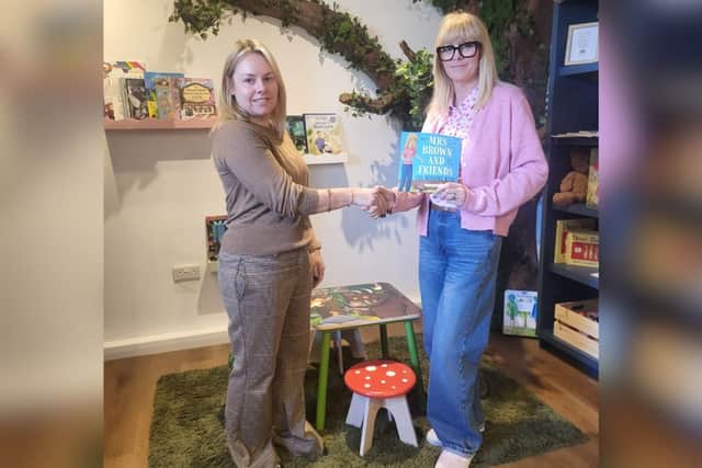 Mary Brown (right) with The Next Chapter owner Victoria Price (left) at the store with ‘Mrs Brown and Friends The Morning Rush’.