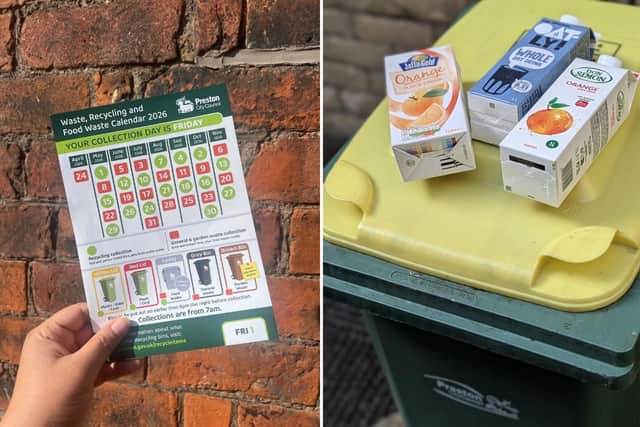 Preston residents have got a new collection calender and they have been issued new advice re recycling cartons.