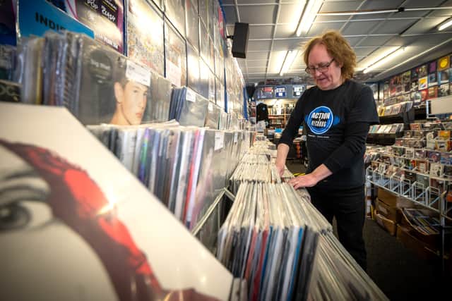 Gordon Gibson at Action Records Preston 