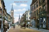 An Edwardian view of Fishergate, showing the street after much of its earlier greenery had disappeared as Preston developed into a busy commercial centre