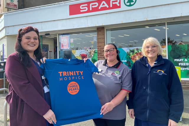 Trinity Hospice and Brian House Hospice representatives at SPAR Bispham Road, Blackpool