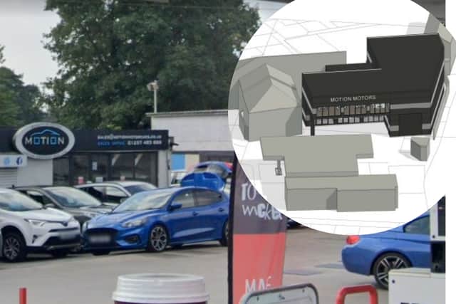 How the garage looks now and inset, the proposals