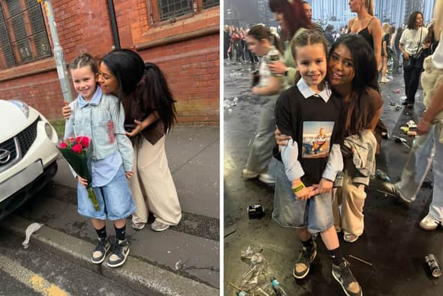 L: Chanel and Oceann with flowers that Oceann got for Skye. R: Chanel and Oceann after the Skye concert had ended.