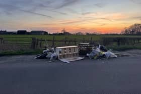 Flytippers dump waste in Hall Lane, St Michael's-on-Wyre